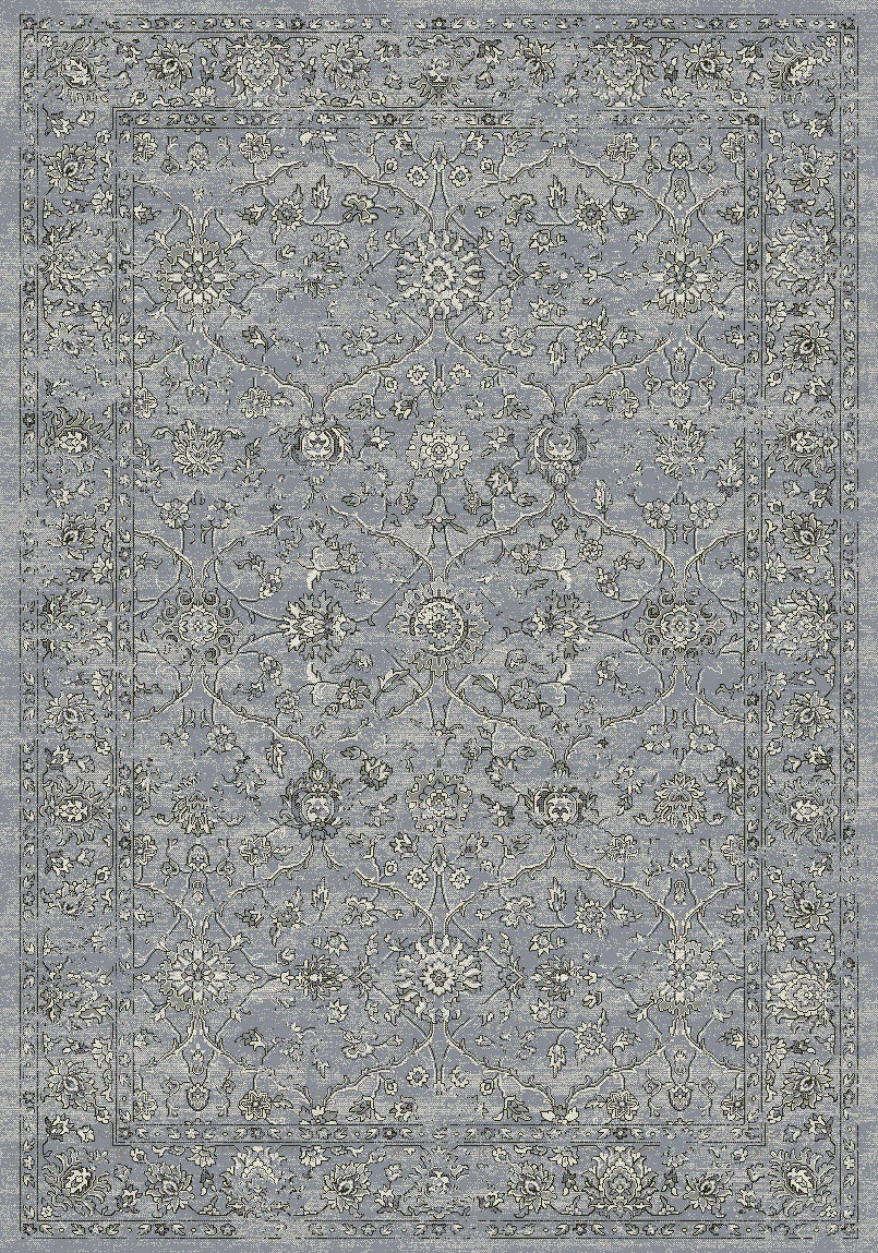 Dynamic Rugs Ancient Garden 57136 Steel Blue Cream Traditional Machine-Made Rug