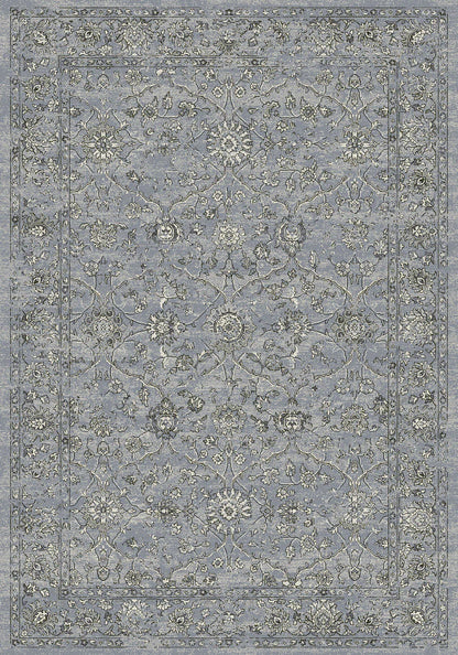 Dynamic Rugs Ancient Garden 57136 Steel Blue Cream Traditional Machine-Made Rug
