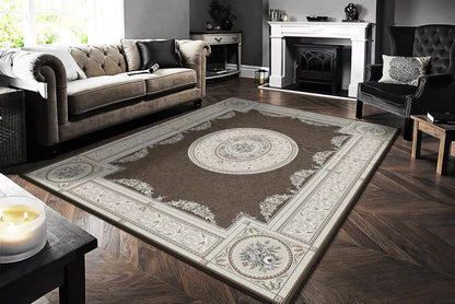Dynamic Rugs Ancient Garden 57226 Brown Cream Traditional Machine-Made Rug