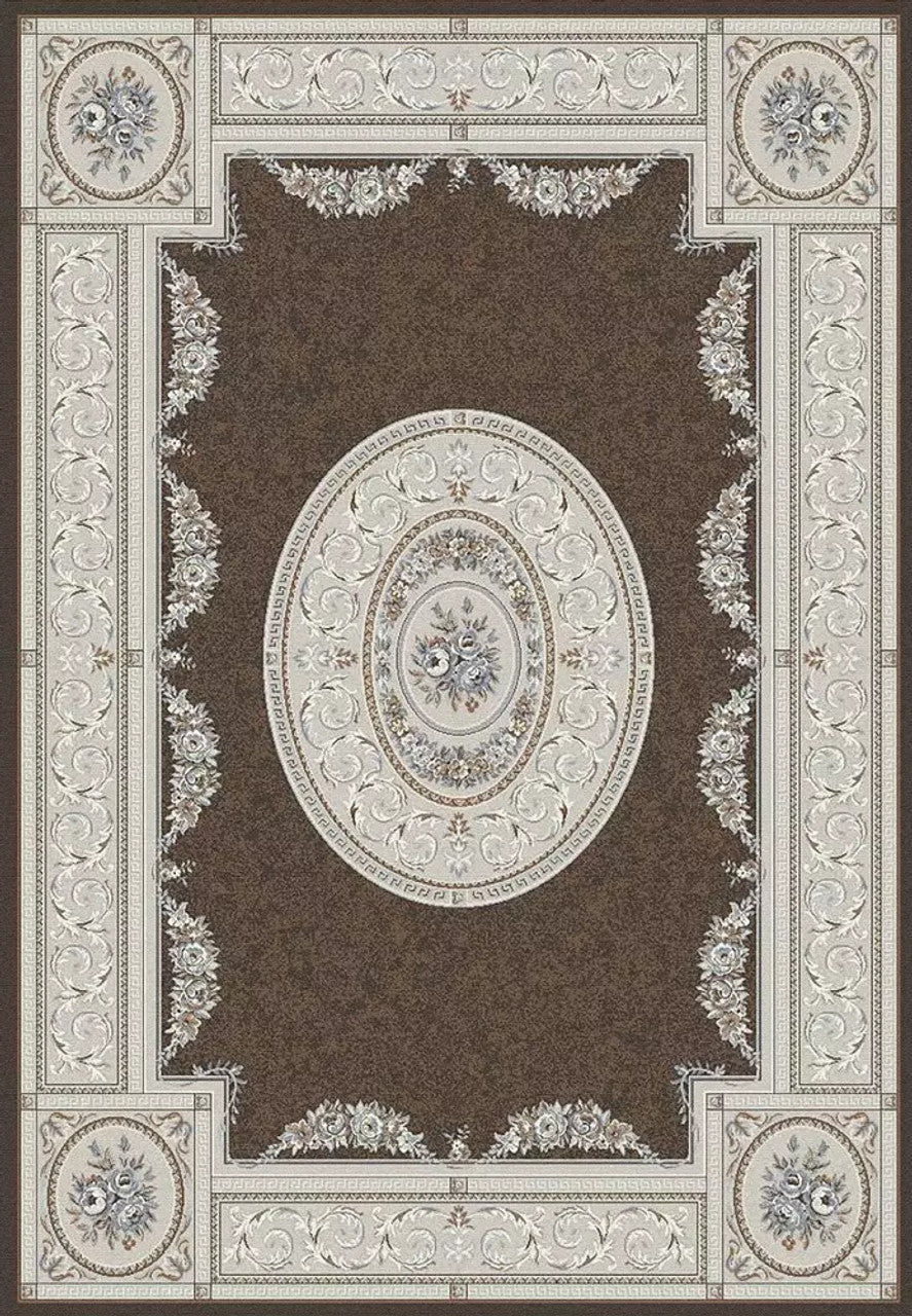 Dynamic Rugs Ancient Garden 57226 Brown Cream Traditional Machine-Made Rug
