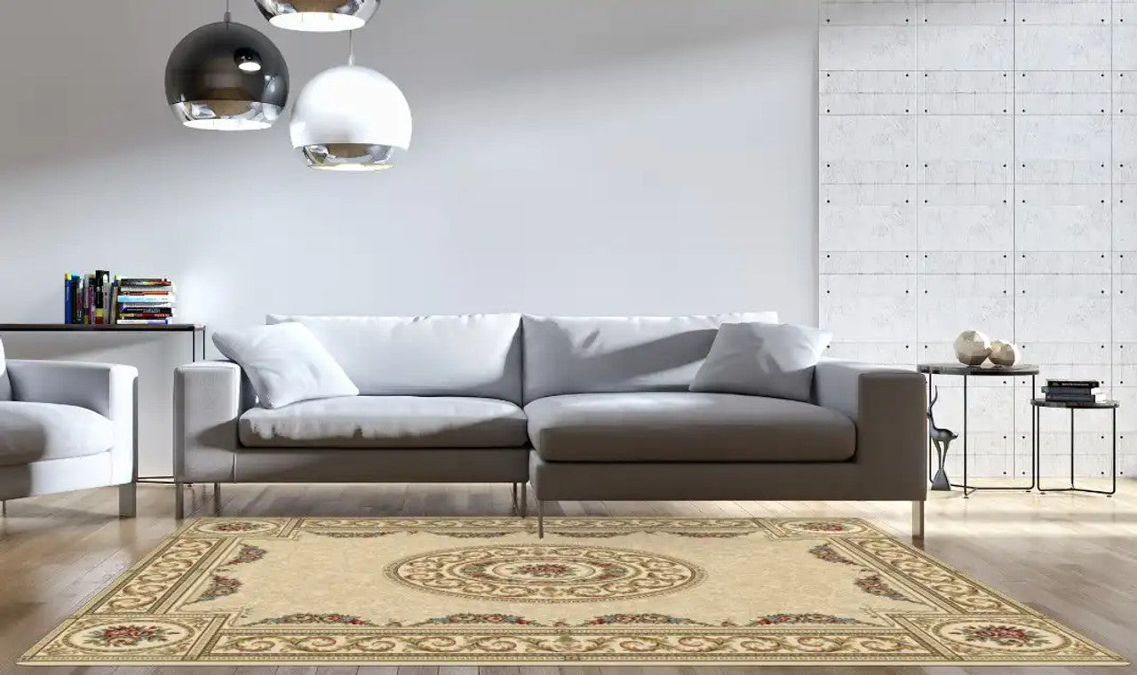 Dynamic Rugs Ancient Garden 57226 Ivory Traditional Machine-Made Rug