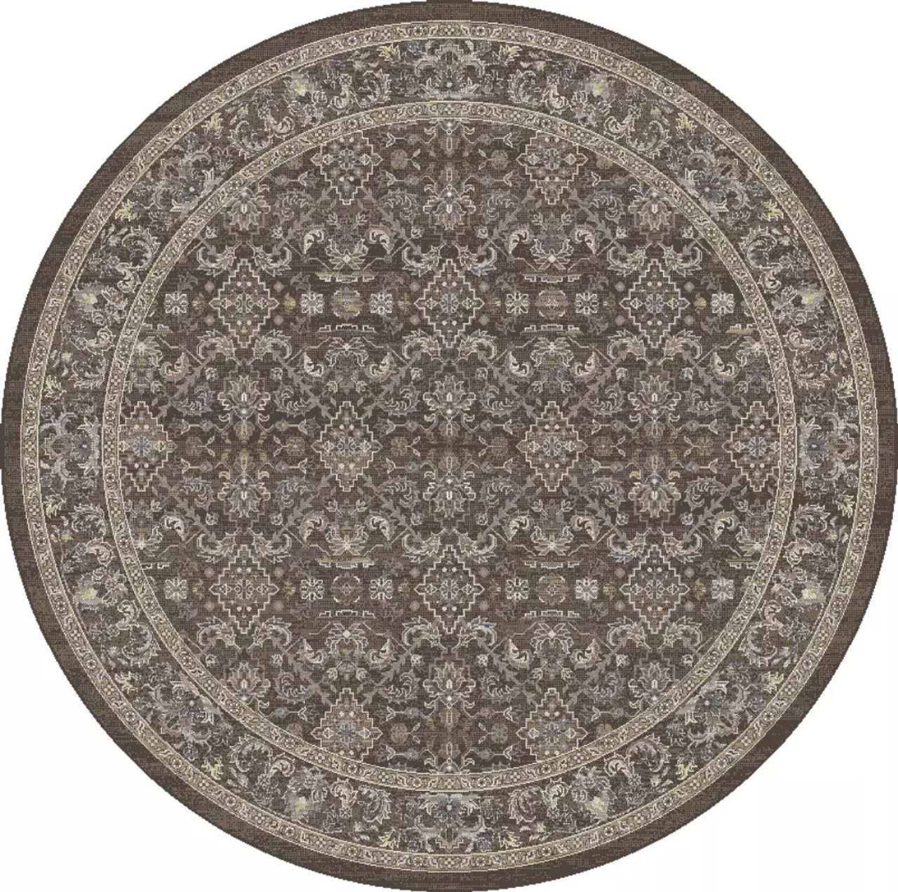 Dynamic Rugs Ancient Garden 57276 Dark Brown Beige Blue Traditional Machine-Made Rug