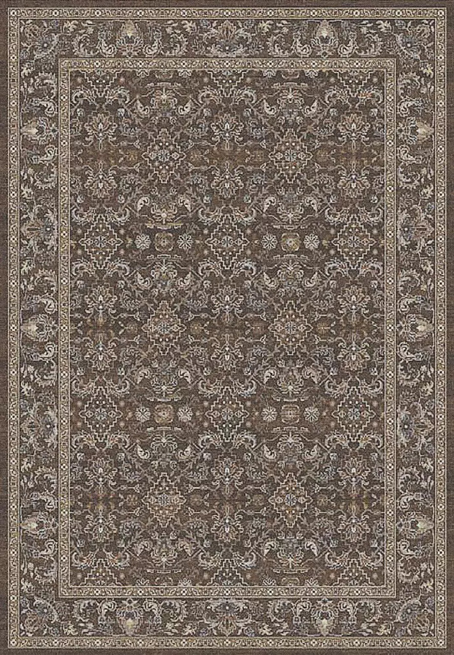 Dynamic Rugs Ancient Garden 57276 Dark Brown Beige Blue Traditional Machine-Made Rug