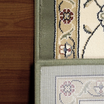 Dynamic Rugs Ancient Garden 57365 Green Ivory Traditional Machine-Made Rug