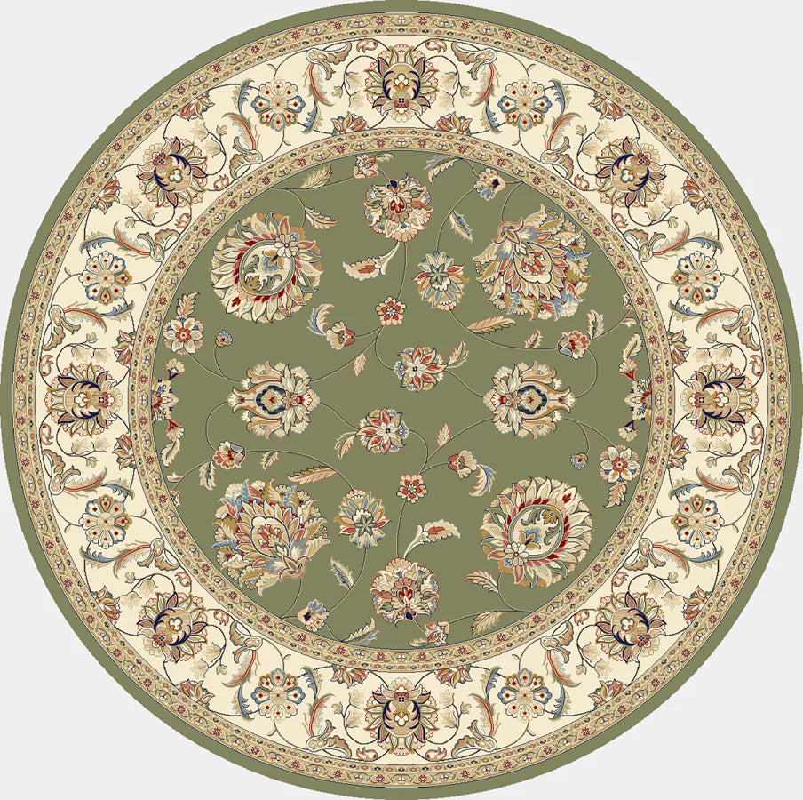 Dynamic Rugs Ancient Garden 57365 Green Ivory Traditional Machine-Made Rug
