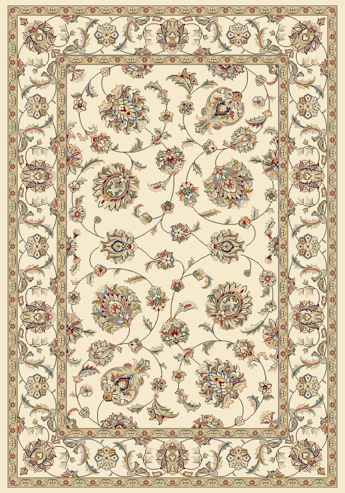 Dynamic Rugs Ancient Garden 57365 Ivory Traditional Machine-Made Rug