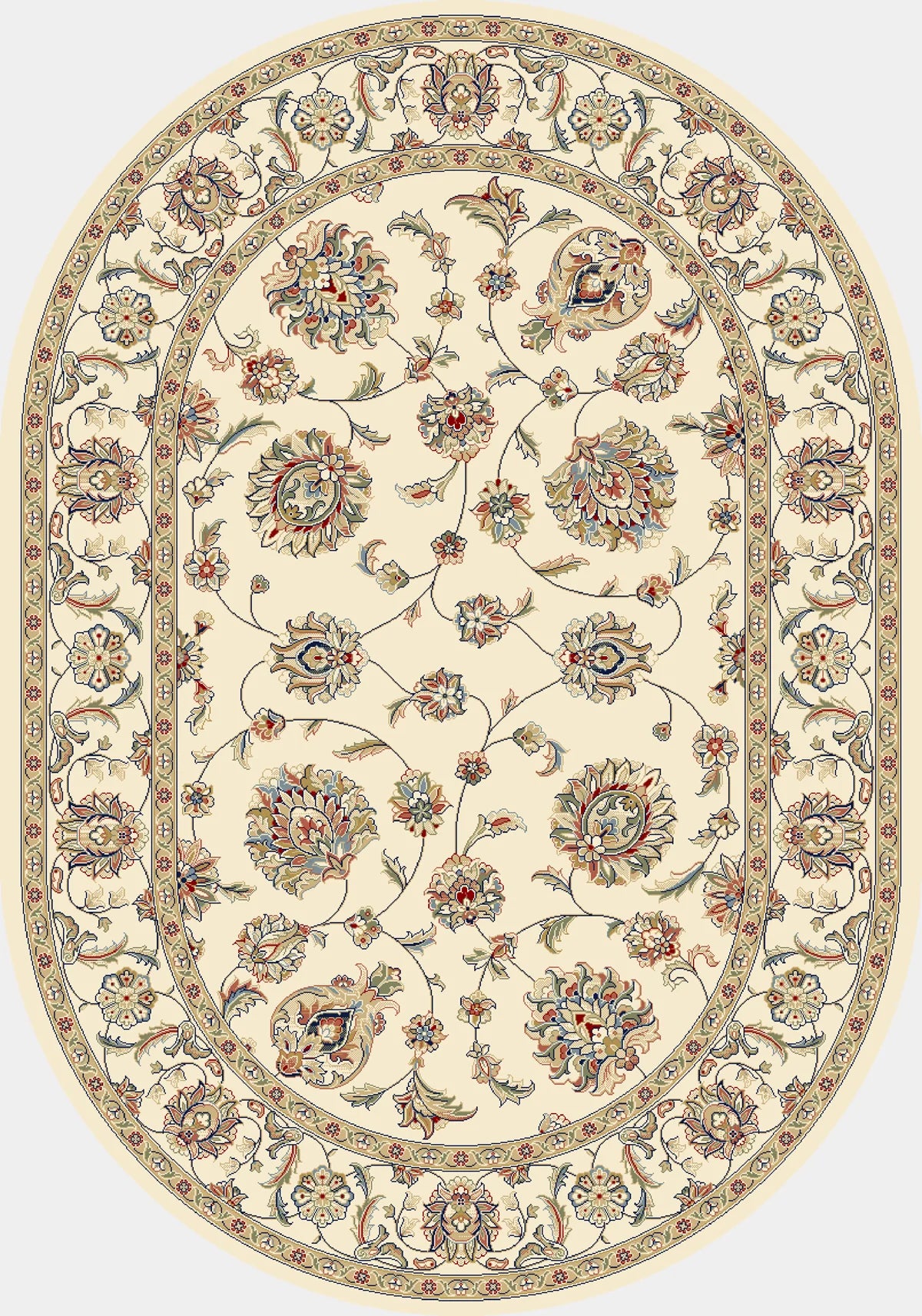 Dynamic Rugs Ancient Garden 57365 Ivory Traditional Machine-Made Rug