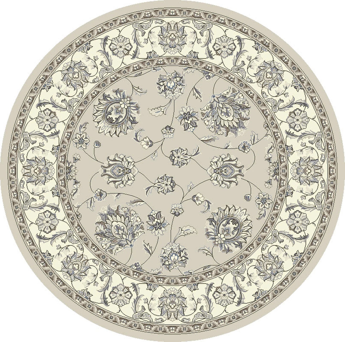 Dynamic Rugs Ancient Garden 57365 Soft Grey Cream Traditional Machine-Made Rug
