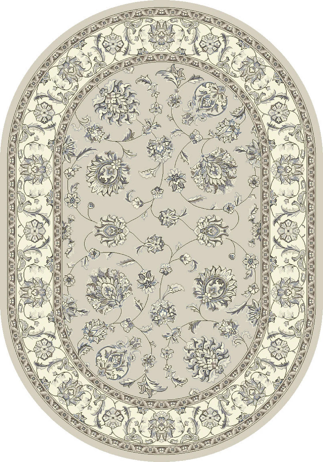Dynamic Rugs Ancient Garden 57365 Soft Grey Cream Traditional Machine-Made Rug