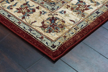 Dynamic Rugs Ancient Garden 57559 Red Ivory Traditional Machine-Made Rug