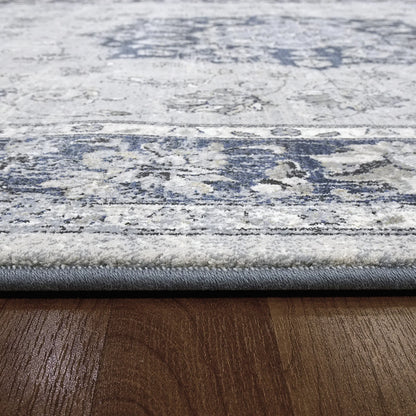 Dynamic Rugs Ancient Garden 57559 Silver Blue Traditional Machine-Made Rug