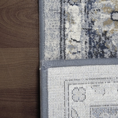 Dynamic Rugs Ancient Garden 57559 Silver Blue Traditional Machine-Made Rug