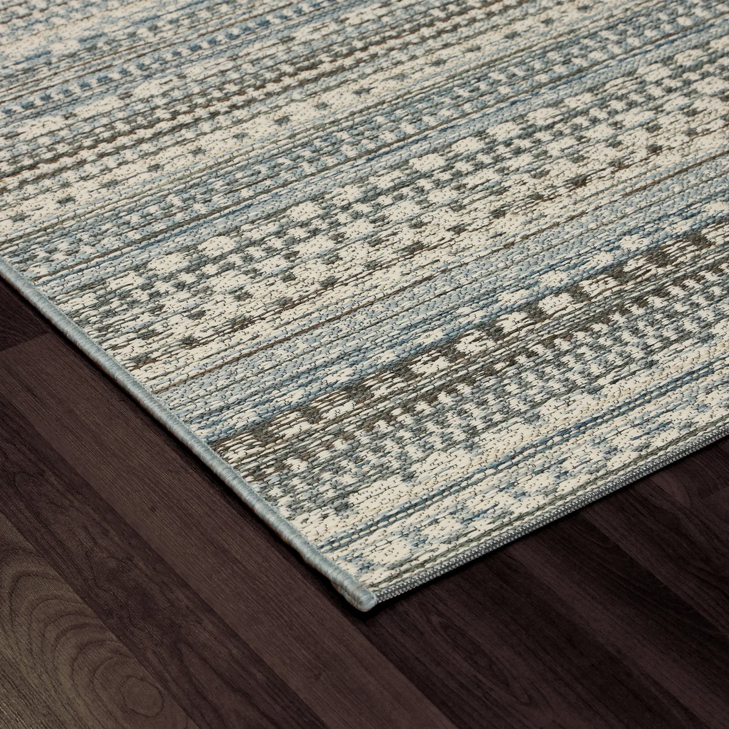 Dynamic Rugs Brighton 8570 Beige Blue Contemporary Machine-Made Rug