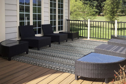 Dynamic Rugs Brighton 8570 Beige Blue Contemporary Machine-Made Rug