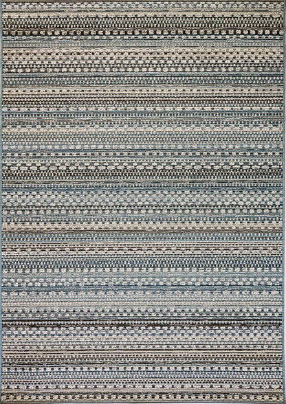 Dynamic Rugs Brighton 8570 Beige Blue Contemporary Machine-Made Rug