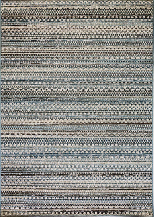 Dynamic Rugs Brighton 8570 Beige Blue Contemporary Machine-Made Rug