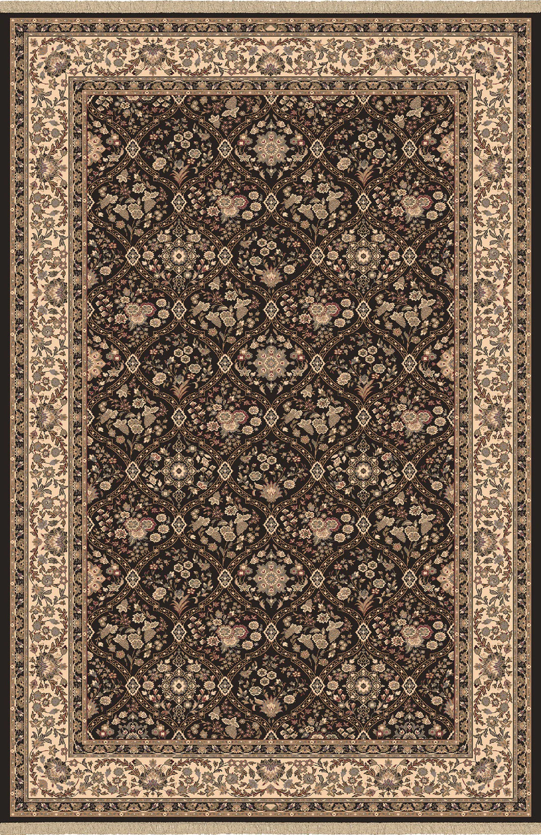 Dynamic Rugs Brilliant 7211 Black Traditional Machine-Made Rug