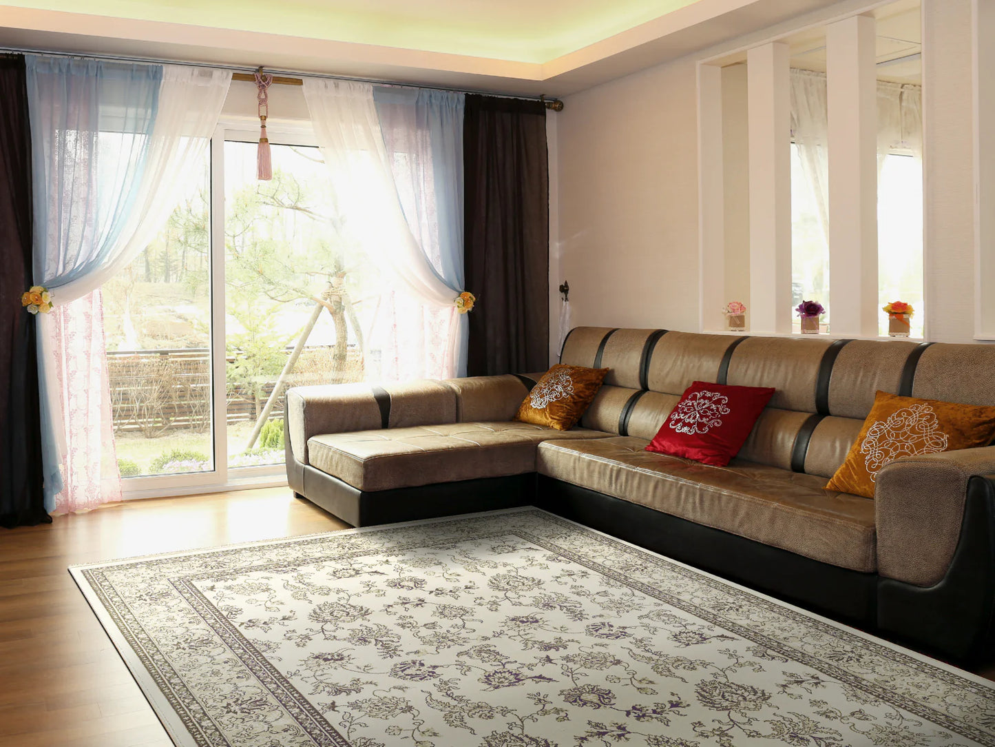 Dynamic Rugs Brilliant 7226 Ivory Traditional Machine-Made Rug