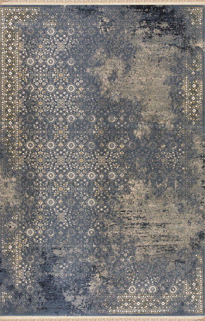 Dynamic Rugs Brilliant 72403 Blue Traditional Machine-Made Rug