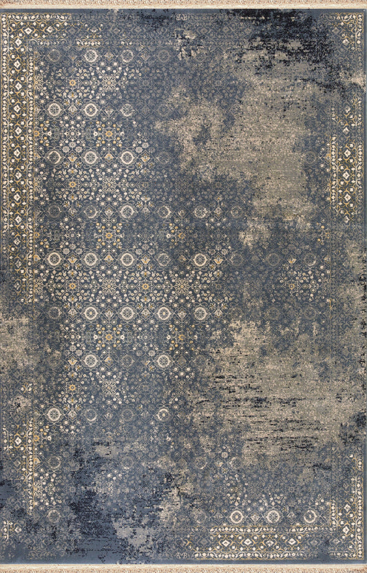 Dynamic Rugs Brilliant 72403 Blue Traditional Machine-Made Rug