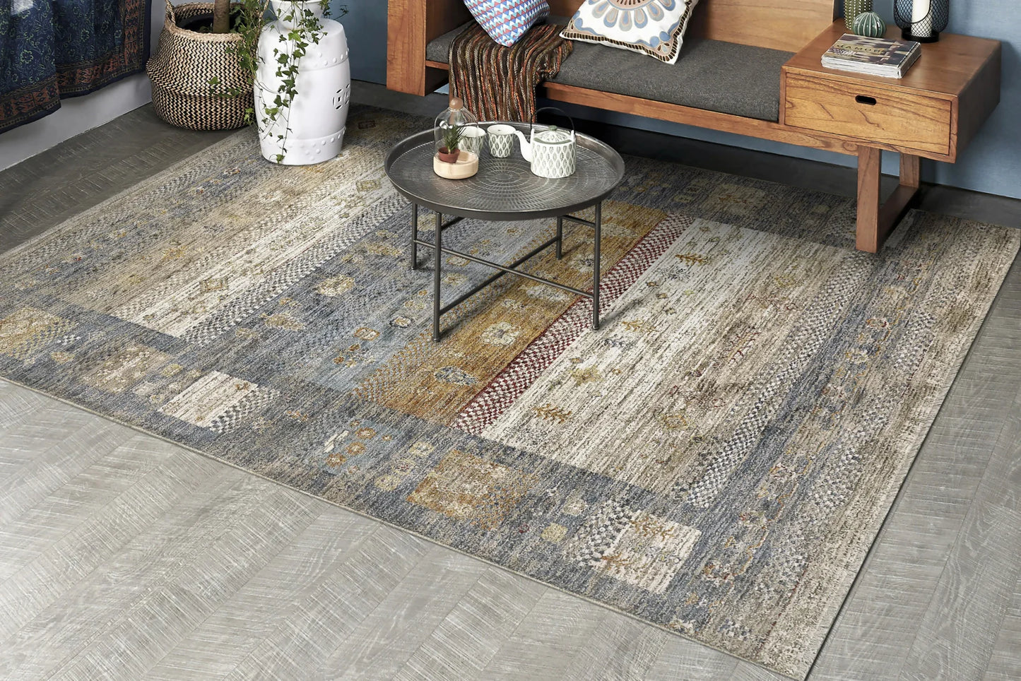 Dynamic Rugs Dakota 6642 Blue Multi Transitional Machine-Made Rug
