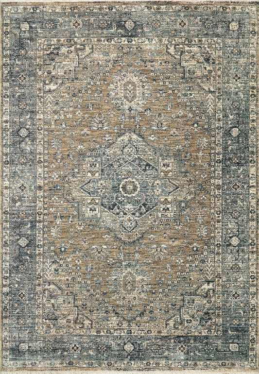 Dynamic Rugs Dakota 6644 Beige Blue Traditional Machine-Made Rug