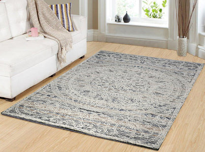 Dynamic Rugs Darcy 1126 Ivory Blue Gold Traditional Handmade Rug