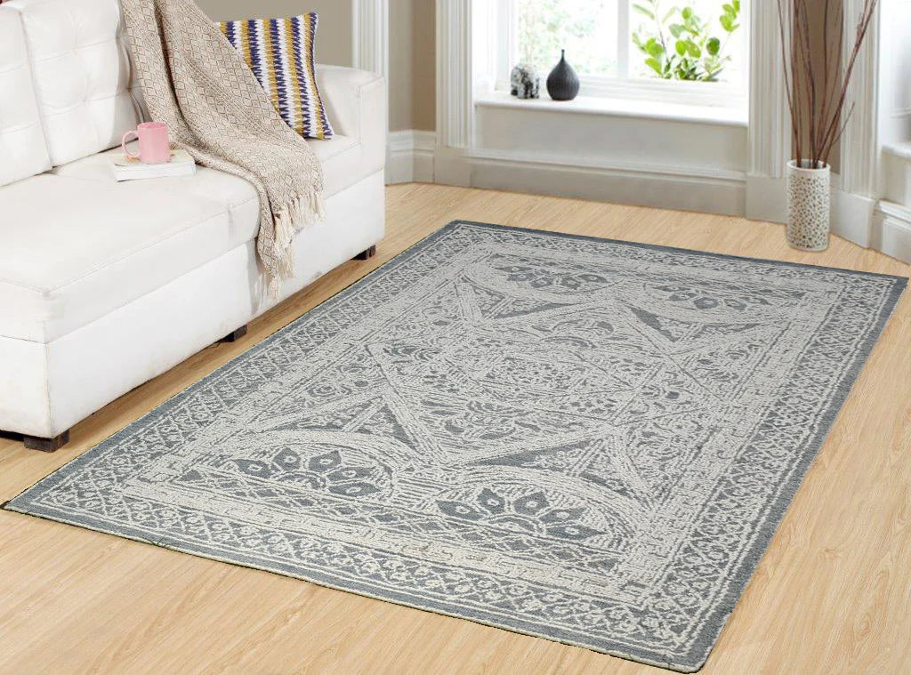 Dynamic Rugs Darcy 1128 Ivory Teal Traditional Handmade Rug