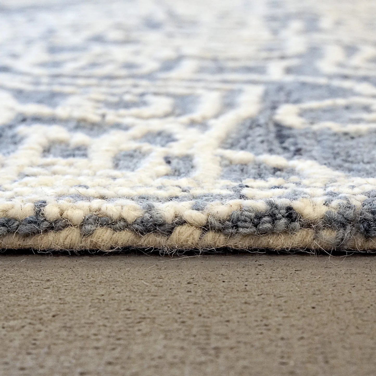 Dynamic Rugs Darcy 1131 Ivory Denim Traditional Handmade Rug