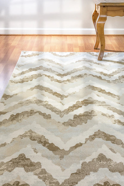 Dynamic Rugs Melody 985018 Ivory Contemporary Machine-Made Rug