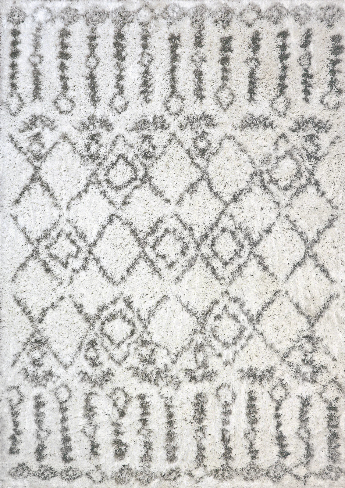 Dynamic Rugs Nordic 7433 White Silver Contemporary Machine-Made Rug