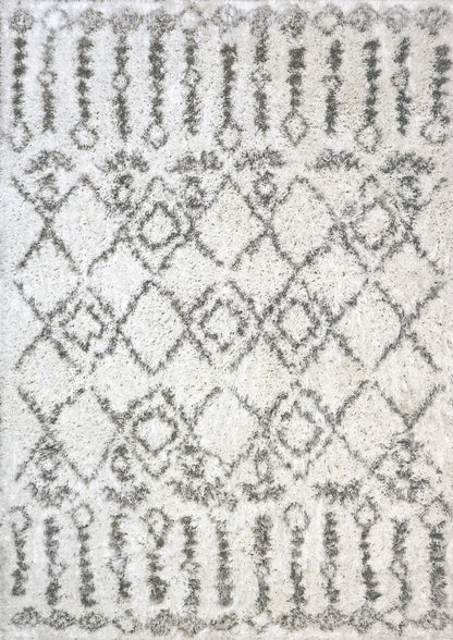 Dynamic Rugs Nordic 7433 White Silver Contemporary Machine-Made Rug