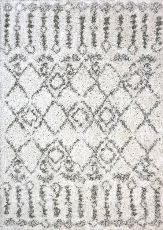 Dynamic Rugs Nordic 7433 White Silver Contemporary Machine-Made Rug
