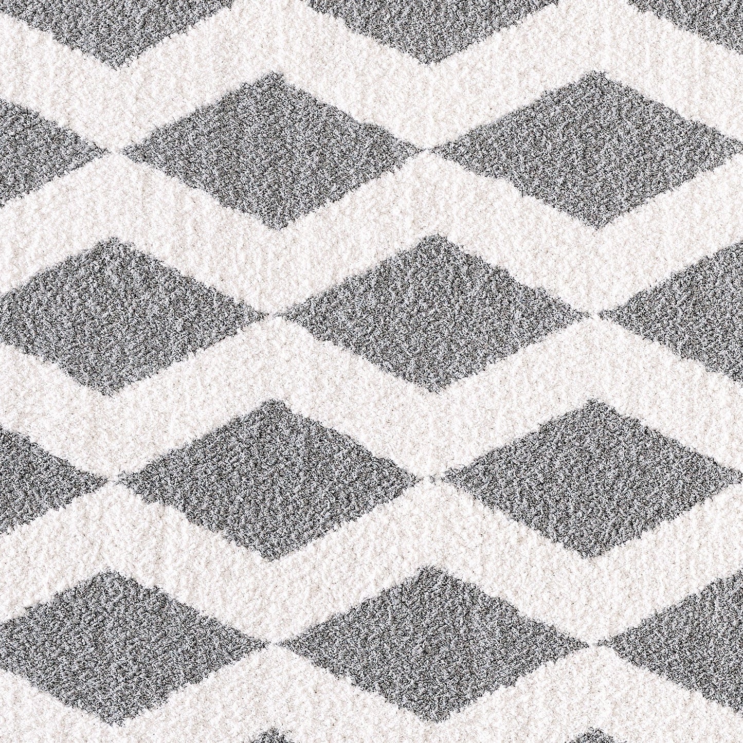 Dynamic Rugs Silky Shag 5904 White Contemporary Machine-Made Rug