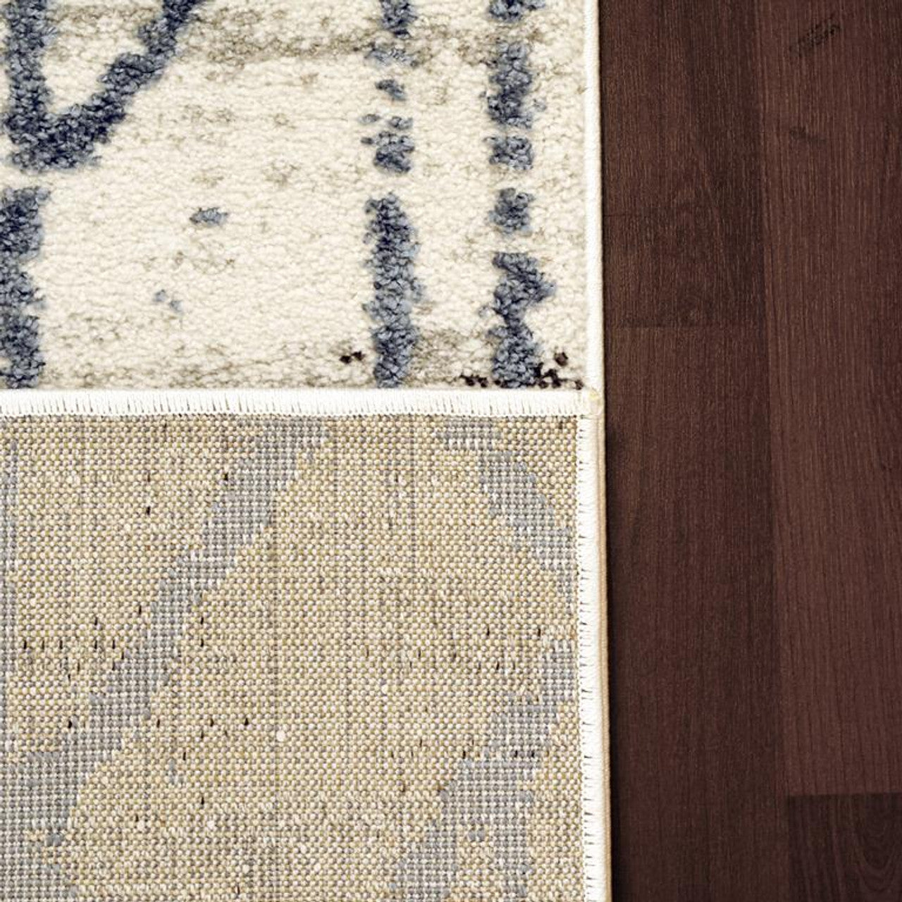 Dynamic Rugs Troya 4604 Ivory Blue Contemporary Machine-Made Rug