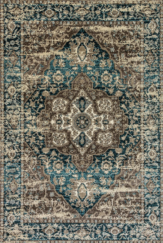 Dynamic Rugs Zodiac 6623 Grey Blue Transitional Machine-Made Rug