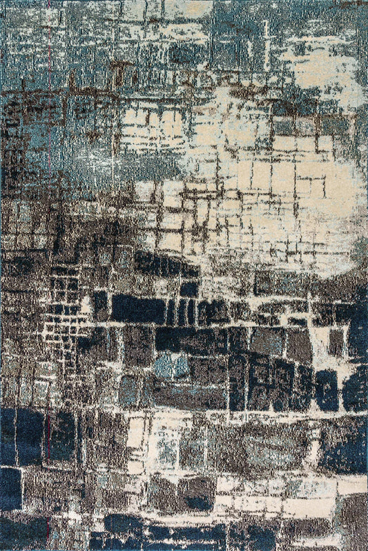 Dynamic Rugs Zodiac 6624 Grey Blue Contemporary Machine-Made Rug