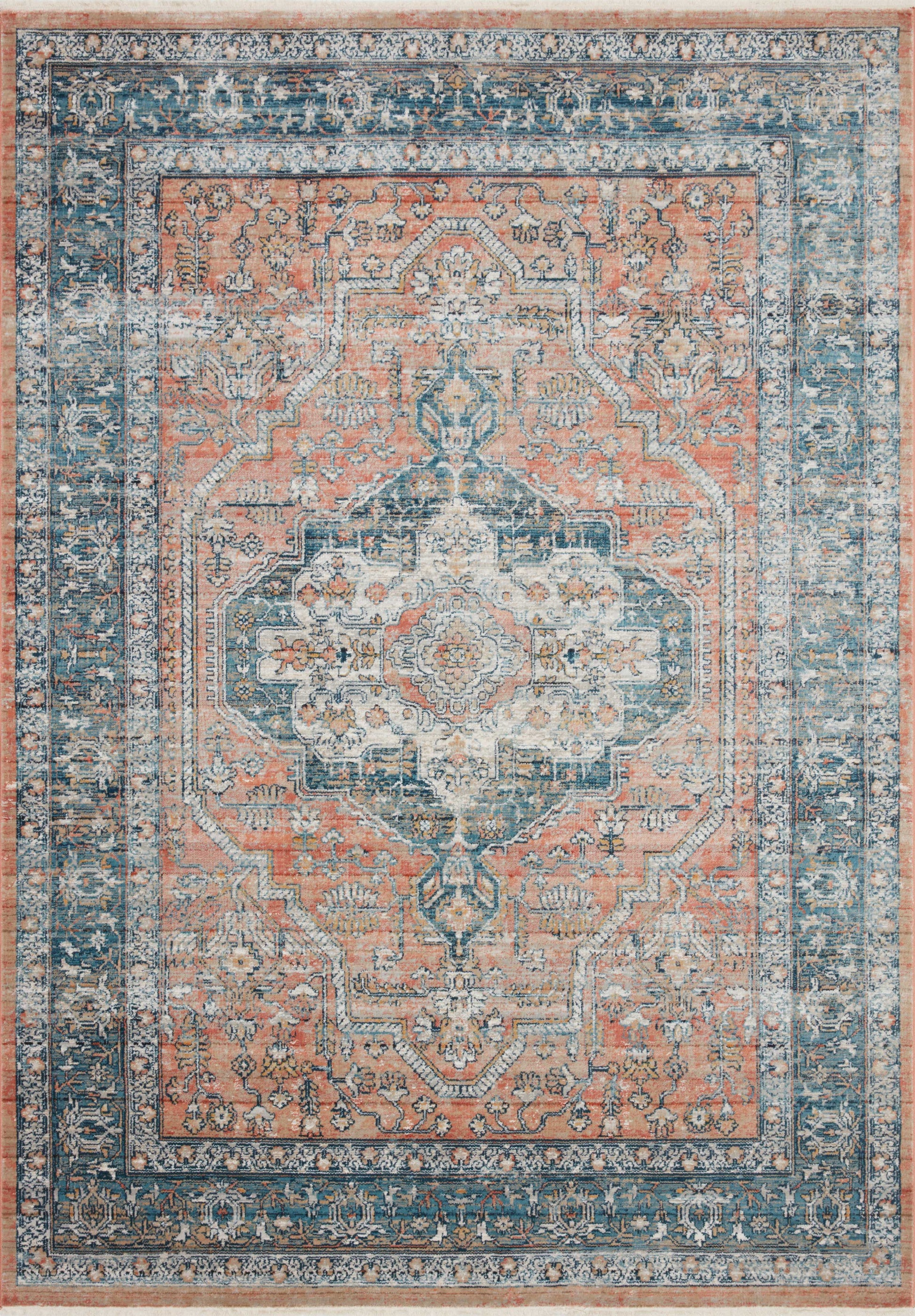 Magnolia Home by Joanna Gaines x Loloi Elise  Coral Blue Traditional