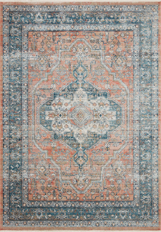 Magnolia Home by Joanna Gaines x Loloi Elise  Coral Blue Traditional