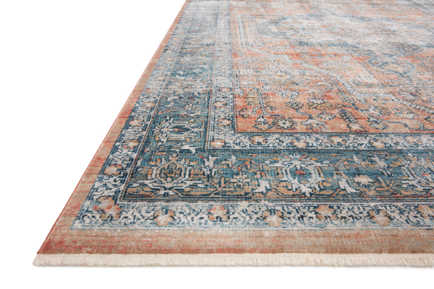 Magnolia Home by Joanna Gaines x Loloi Elise  Coral Blue Traditional