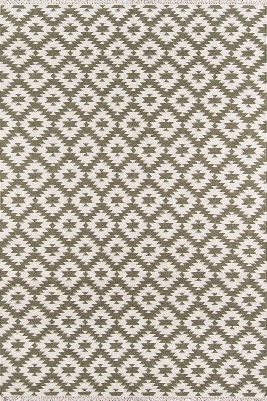 Erin Gates Thompson THO10 Green Contemporary Hand Woven Rug