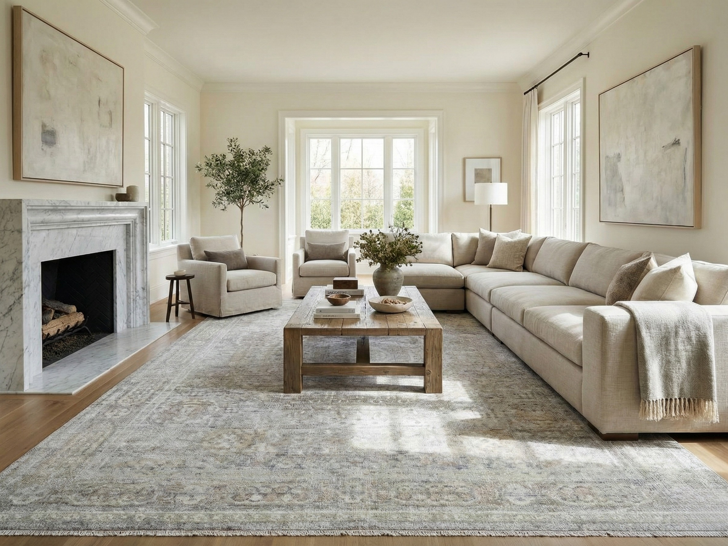 Artisan Felicity FB-467 Grey Transitional Knotted Rug or Livingroom