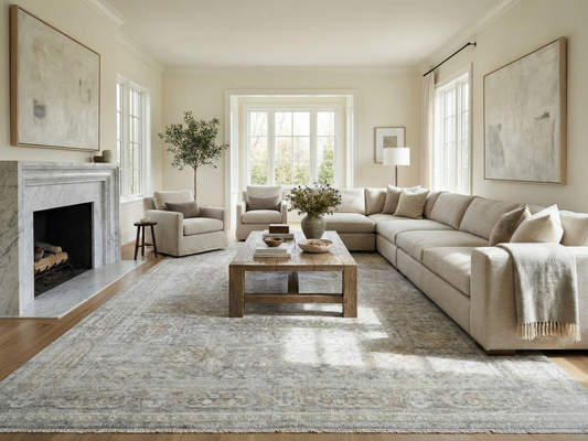 Artisan Felicity FB-467 Grey Transitional Knotted Rug or Livingroom