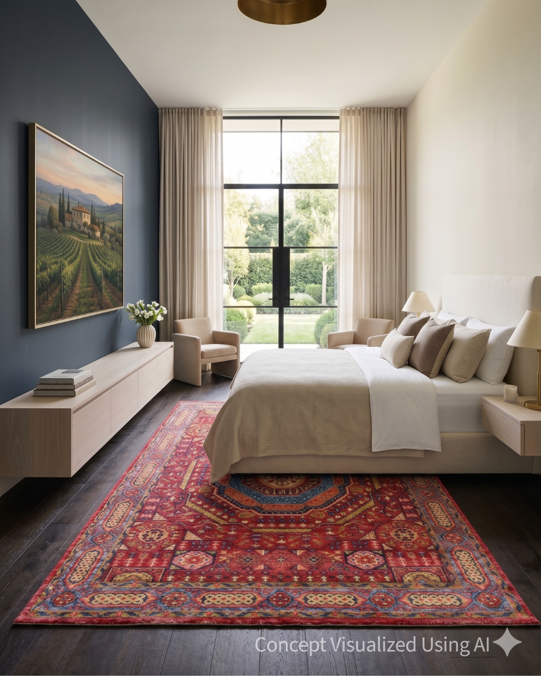 Artisan Felicity FB-467 Red Transitional Knotted Rug for Bedroom