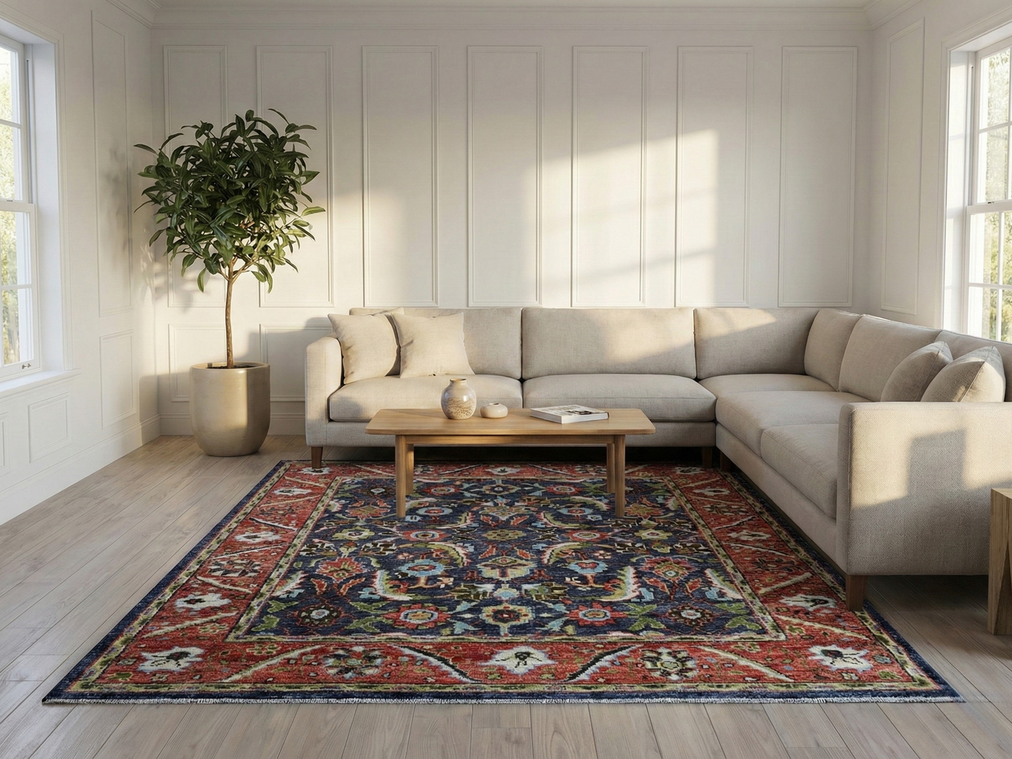 Artisan Felicity FB-477 Charcoal Traditional Knotted Rug for LIvingroom