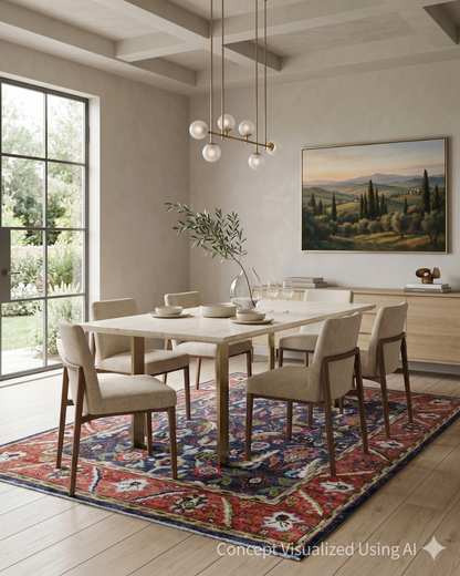 Artisan Felicity FB-477 Charcoal Traditional Knotted Rug for Diningroom