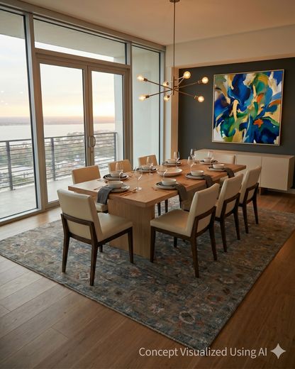 Artisan Felicity FB-483 Dk.Grey Transitional Knotted Rug for Diningroom