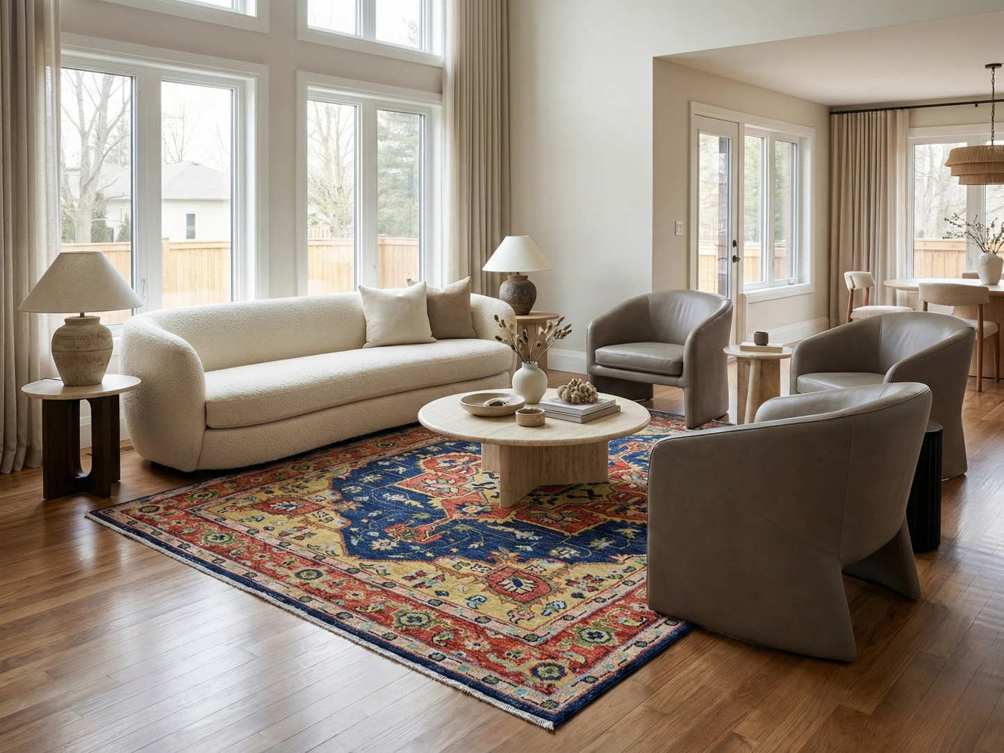 Artisan Felicity FB-491 Navy Traditional Knotted Rug for Livingroom