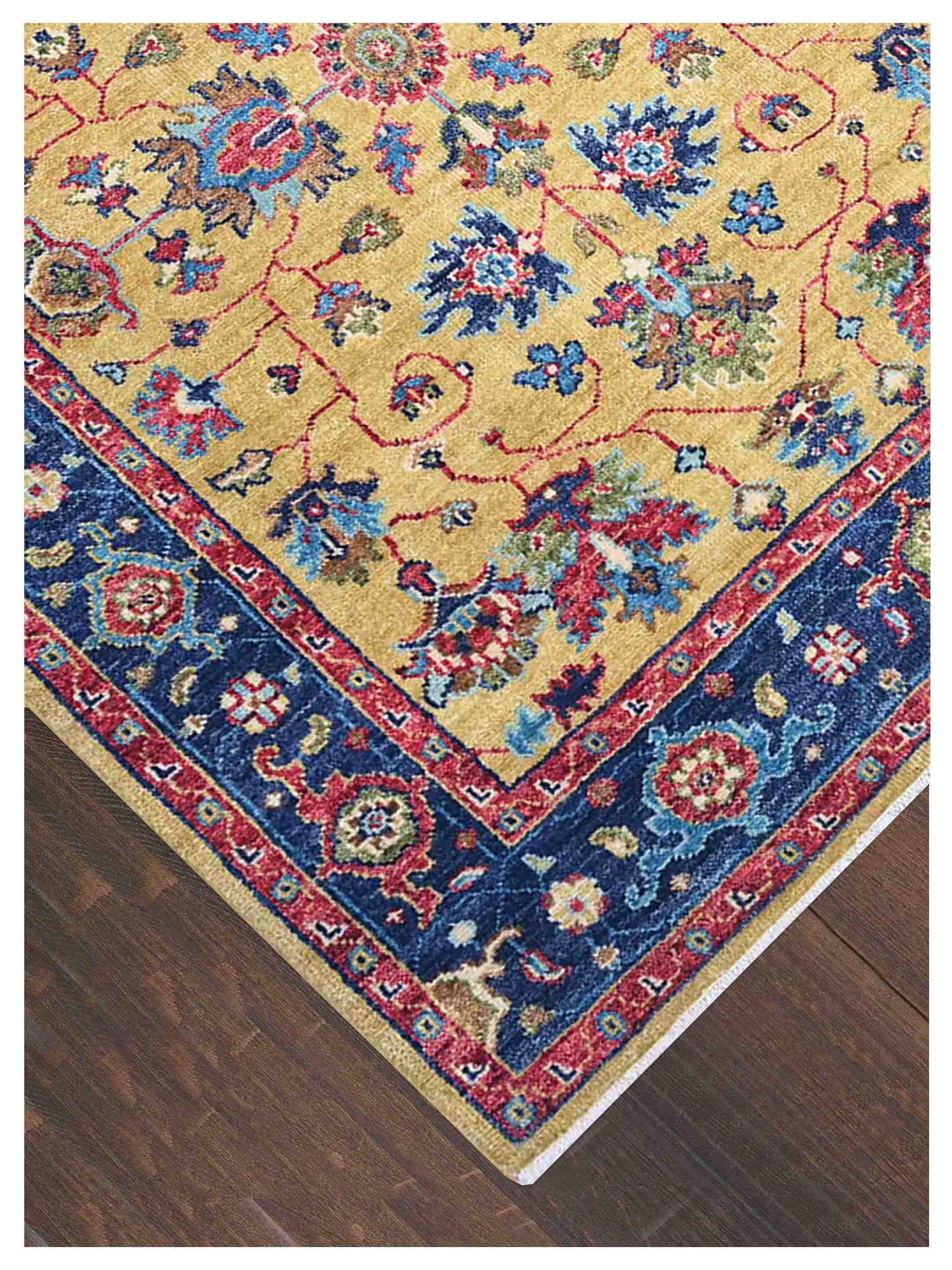 Artisan Felicity  Gold Navy Traditional Knotted Rug