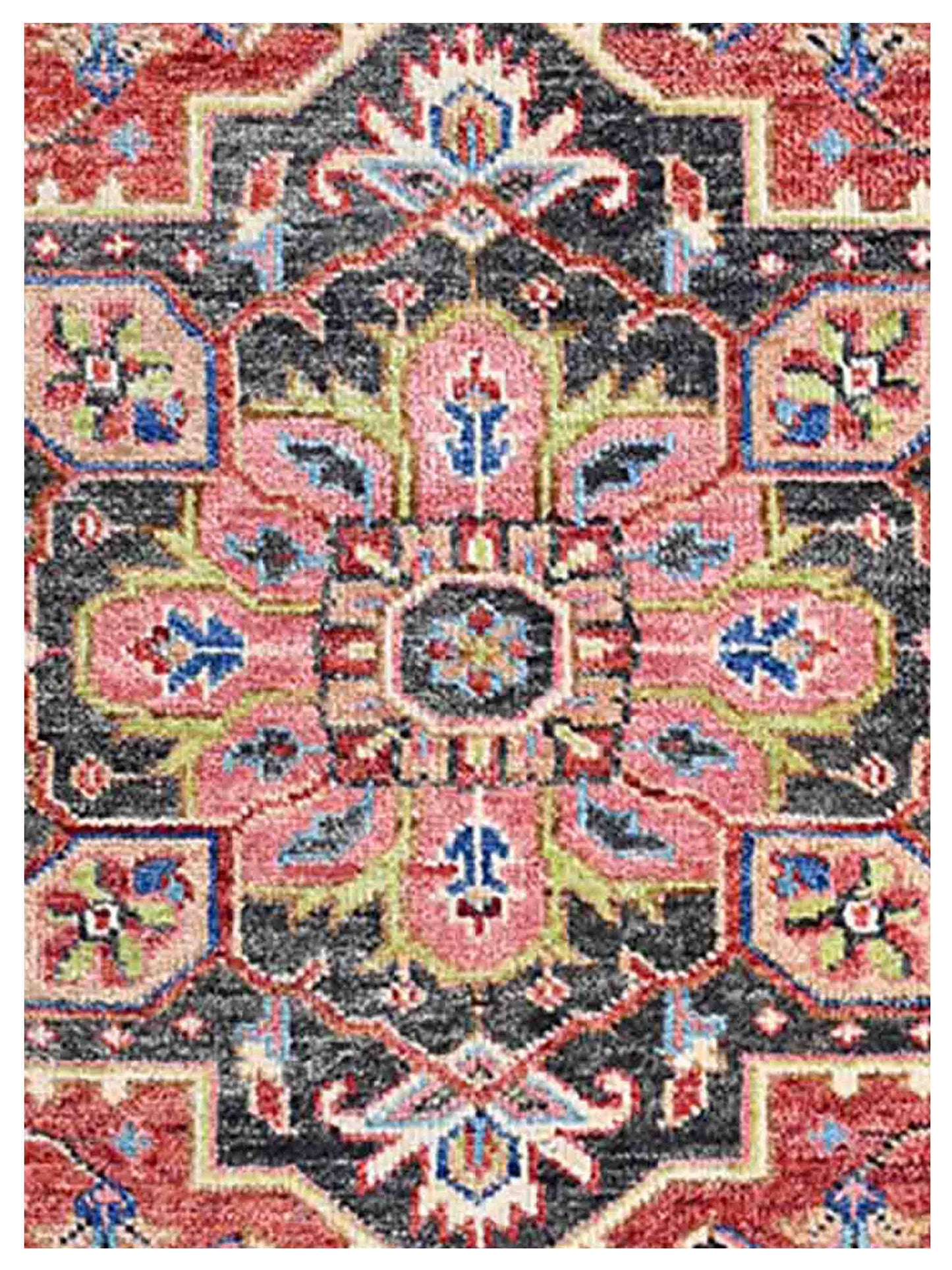 Artisan Felicity  Red Charcoal Traditional Knotted Rug
